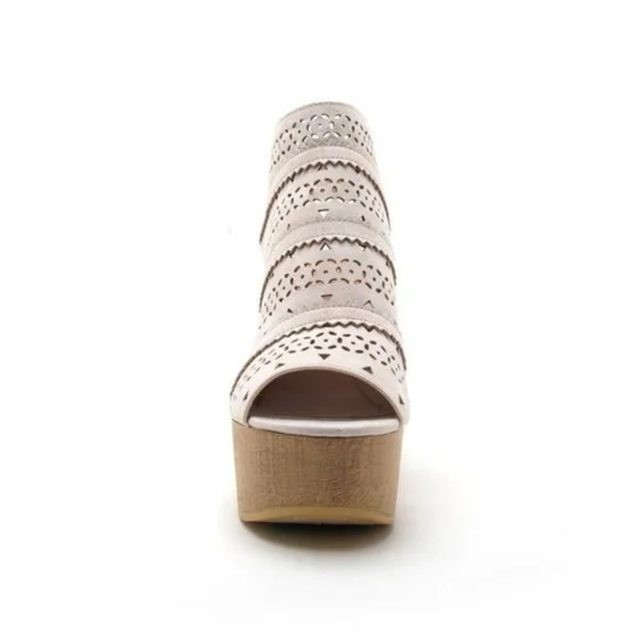 NEW Platform Cutout Wedge Sandal - White - Picture 4 of 4